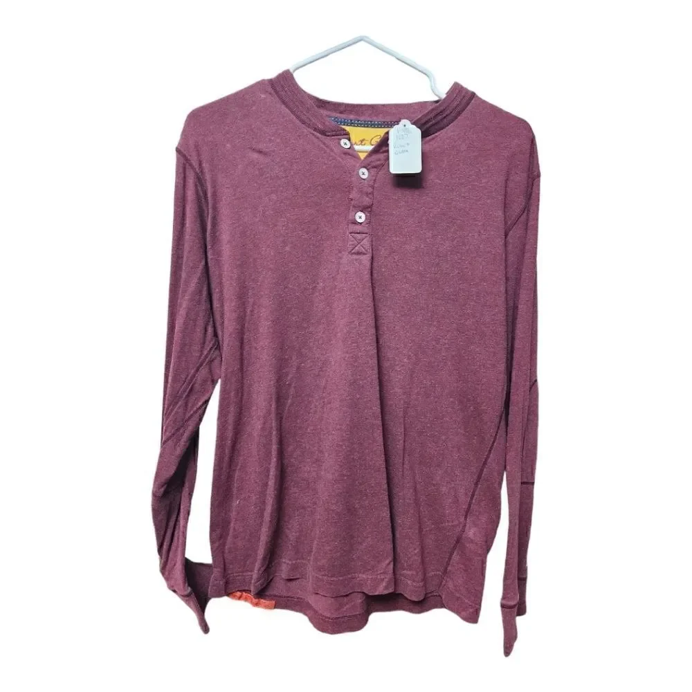 1027 - Mens Robert Graham Red Pullover Button Sweater Classic M